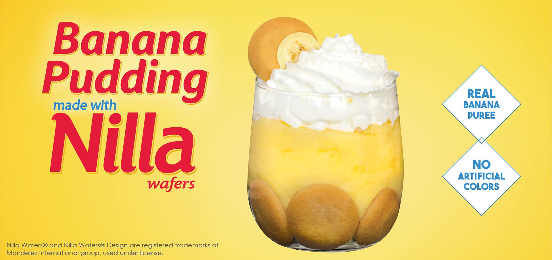 banana pudding made with nilla® wafers label image