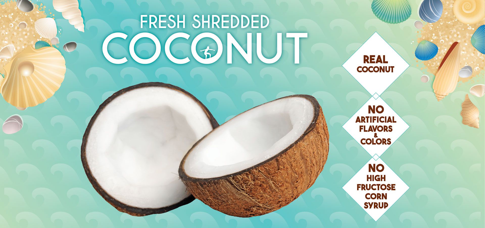 fresh shredded coconut label image