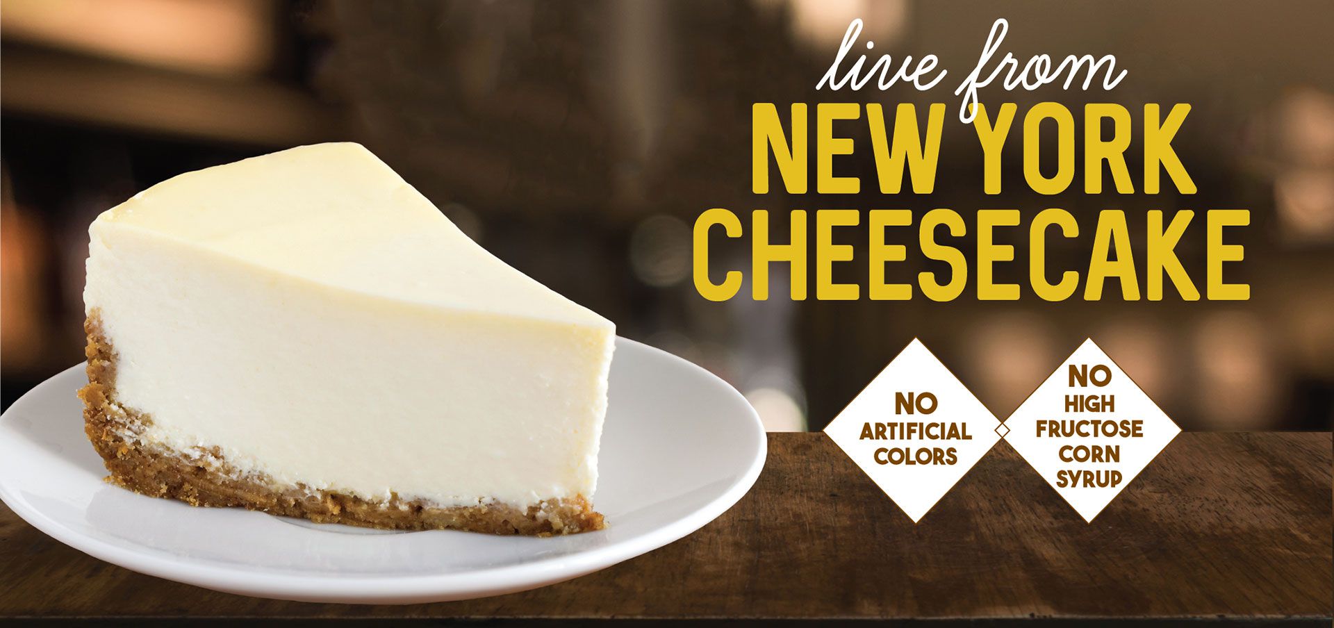 live from ny cheesecake label image