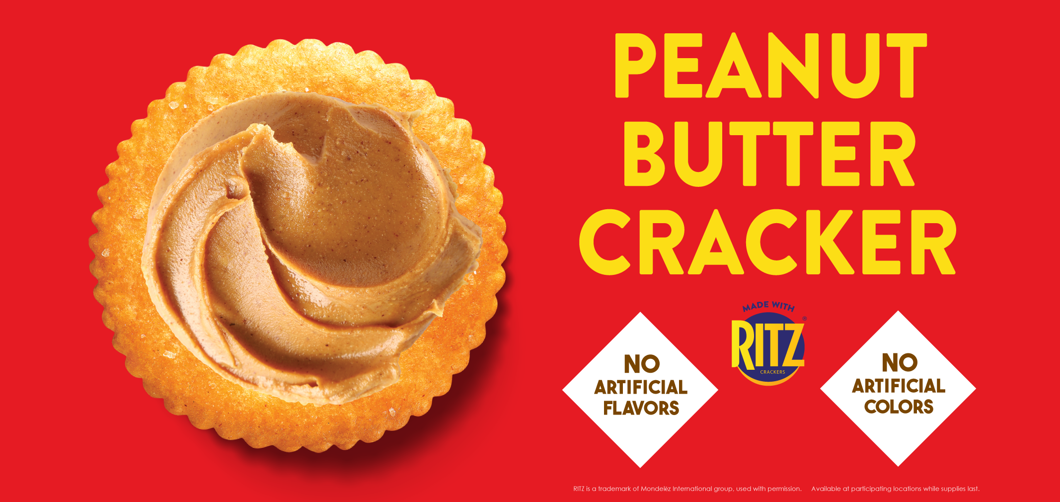 peanut butter cracker made with ritz crackers label image