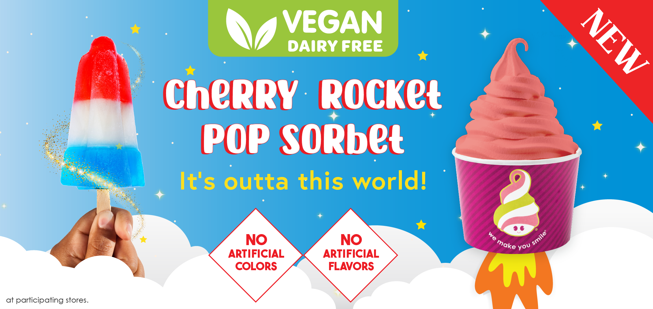 Vegan Cherry Rocket Pop Sorbet label image