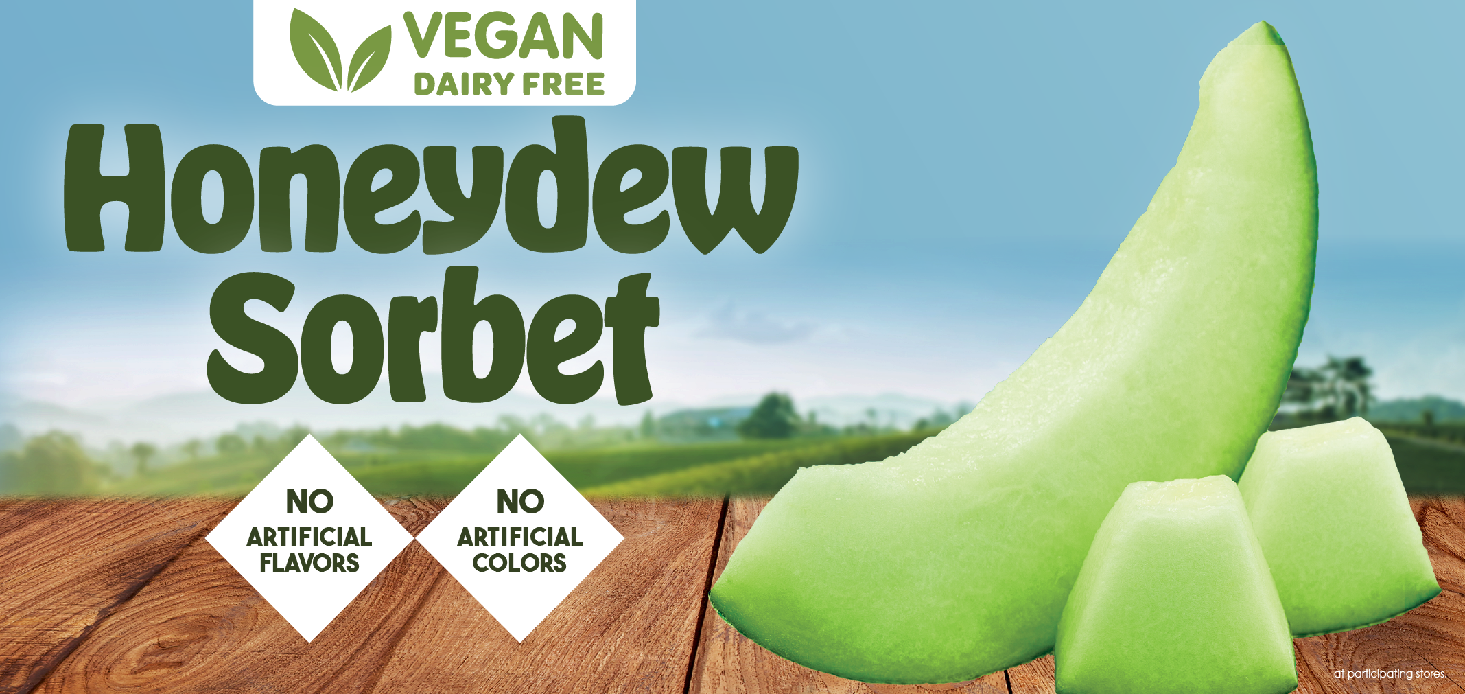 vegan honeydew sorbet label image