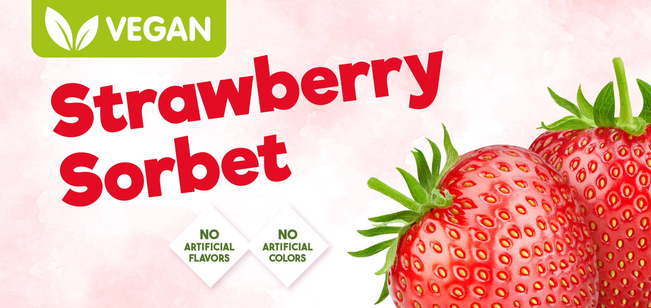 vegan strawberry sorbet label image