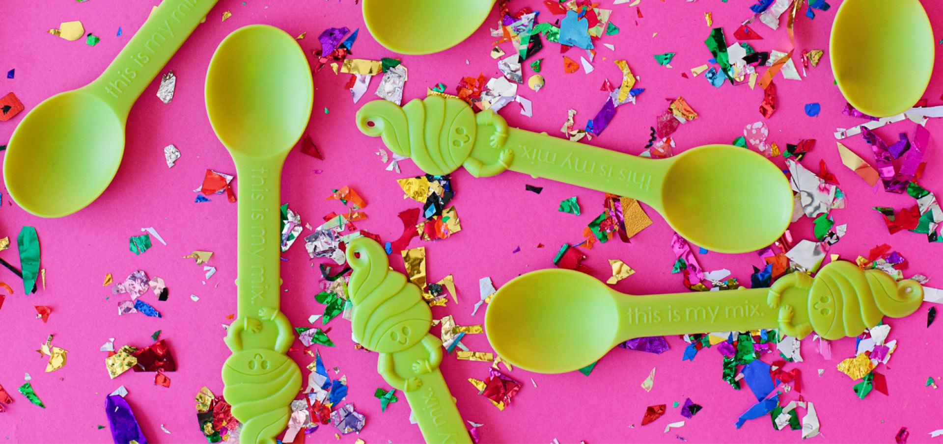 A variety of Menchie's spoons