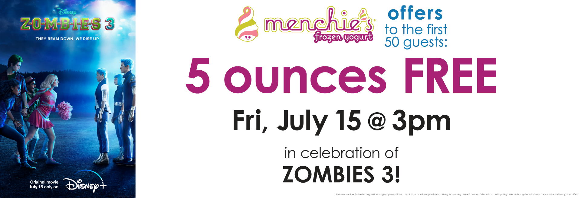 Visit Menchie’s Friday, July 15th for FREE froyo!