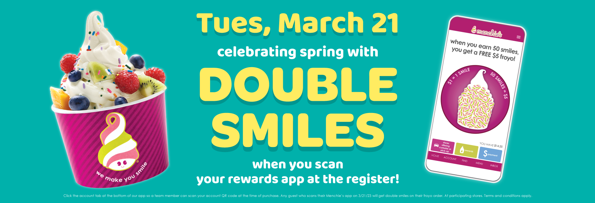 Earn double rewards when you scan our app!