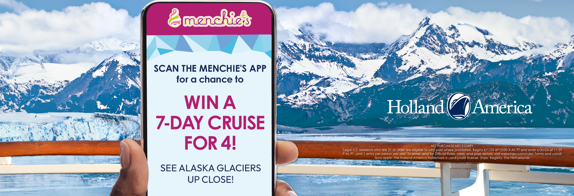 Enter for a chance to win a free cruise to Alaska! 