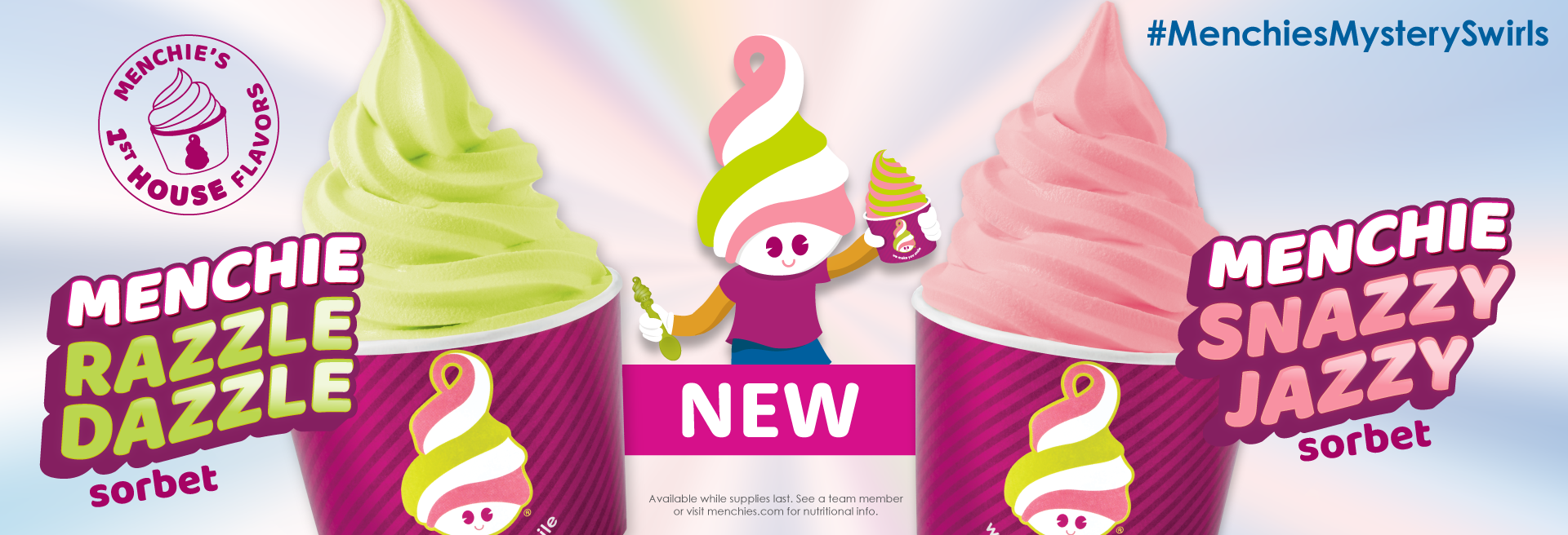 Meet our new mystery flavors: Snazzy Jazzy and Razzle Dazzle Sorbet!
