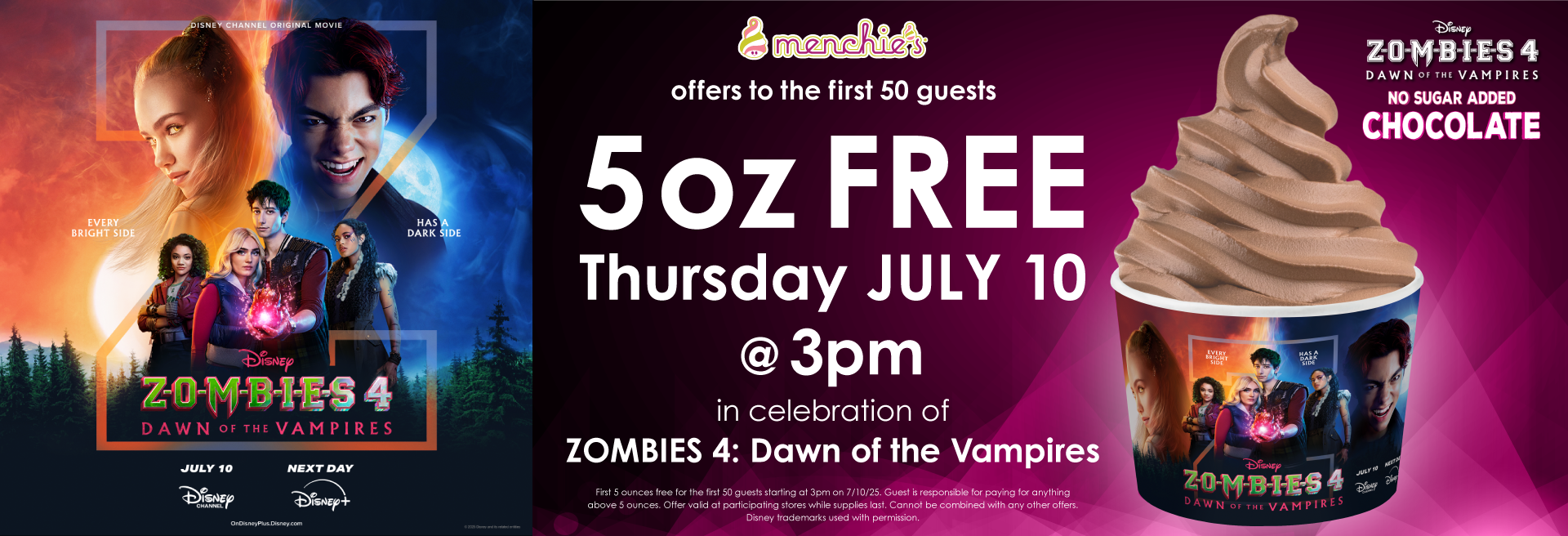 celebrating the Disney Channel’s Zombies 4: Dawn of the Vampires premiere with FREE froyo!
