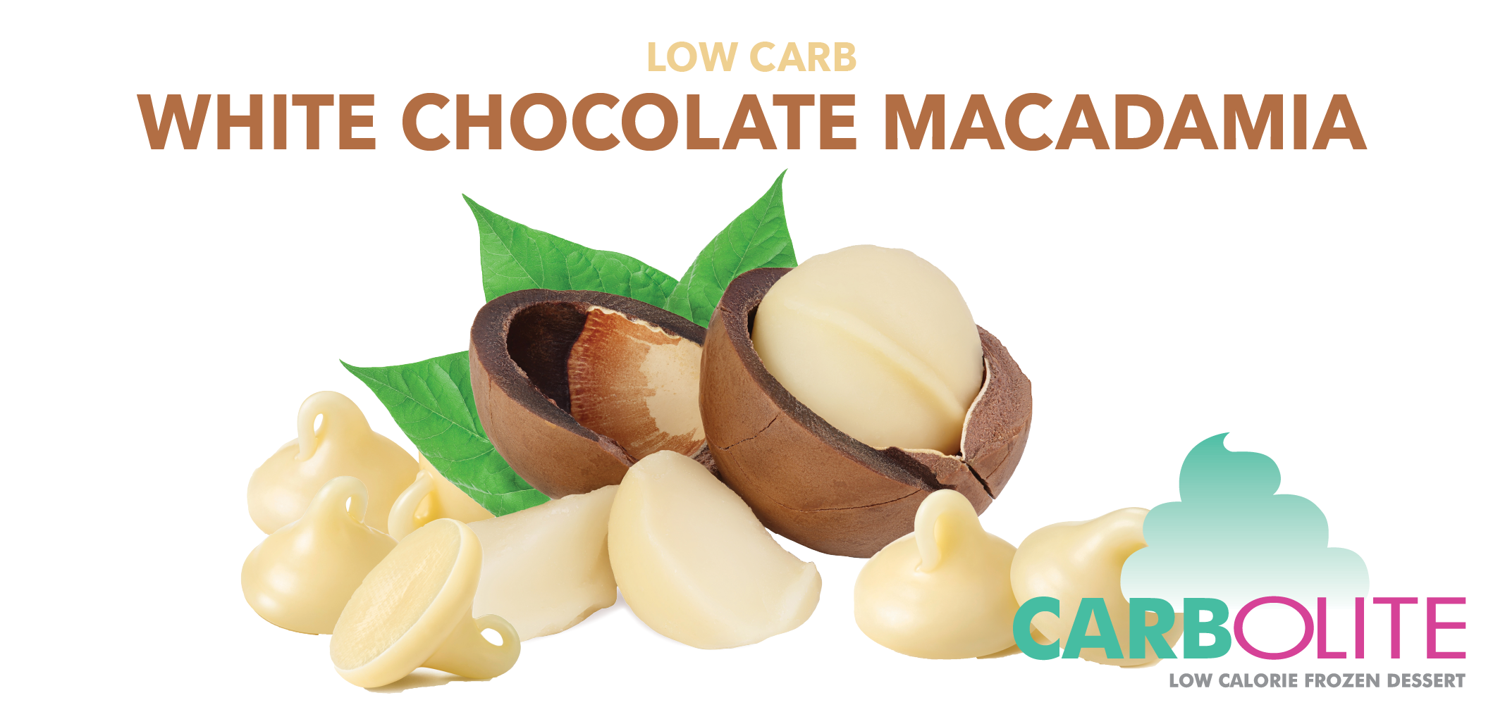 Carbolite Low Carb White Chocolate Macadamia  label image