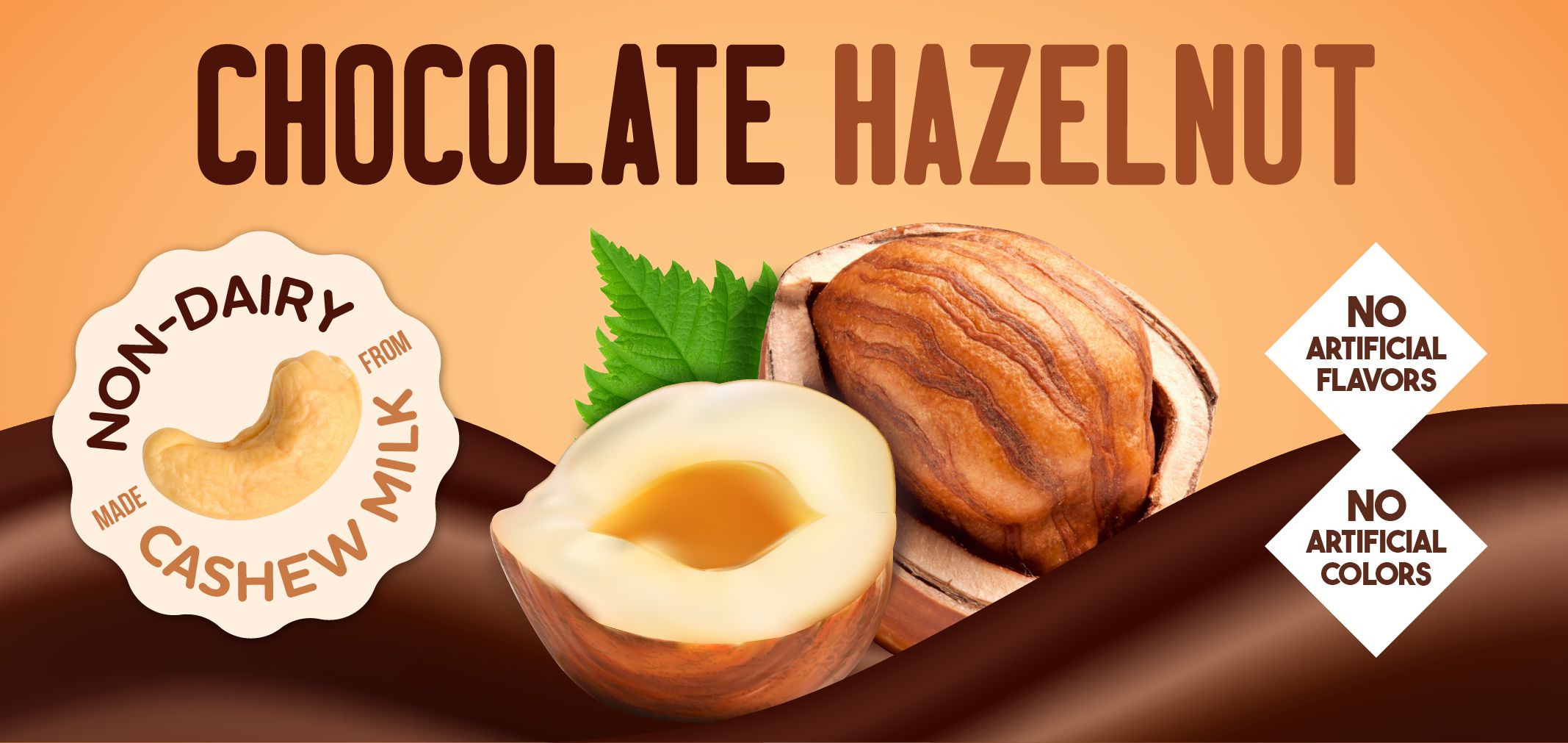 chocolate hazelnut made from cashew milk label image
