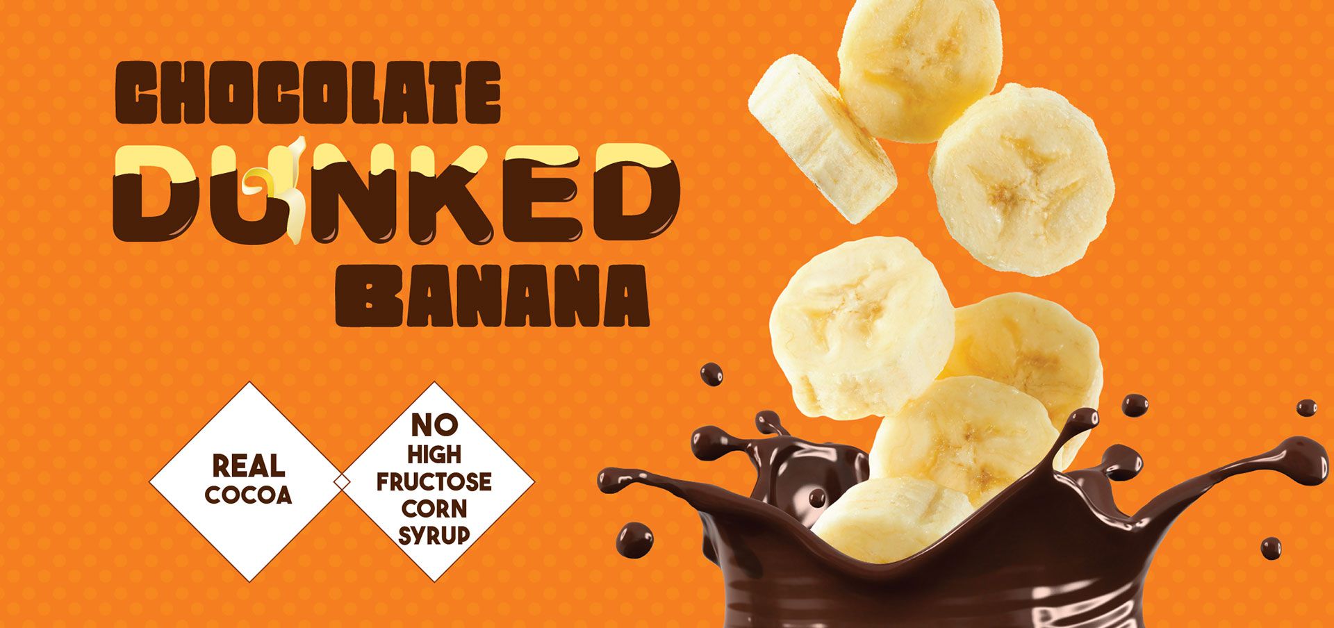 chocolate dunked banana label image