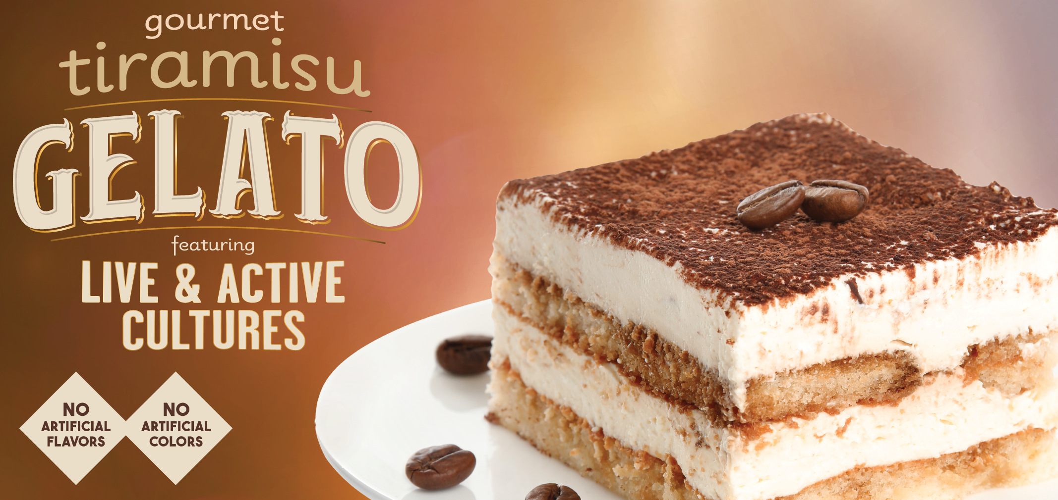 gourmet tiramisu gelato label image