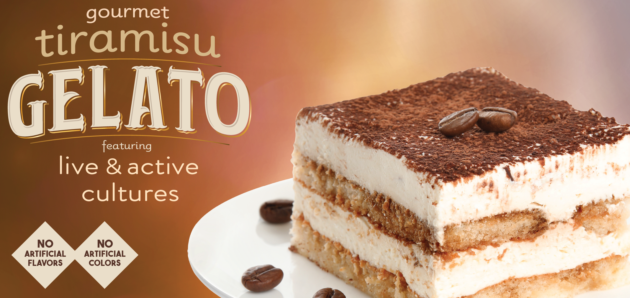 gourmet tiramisu gelato label image