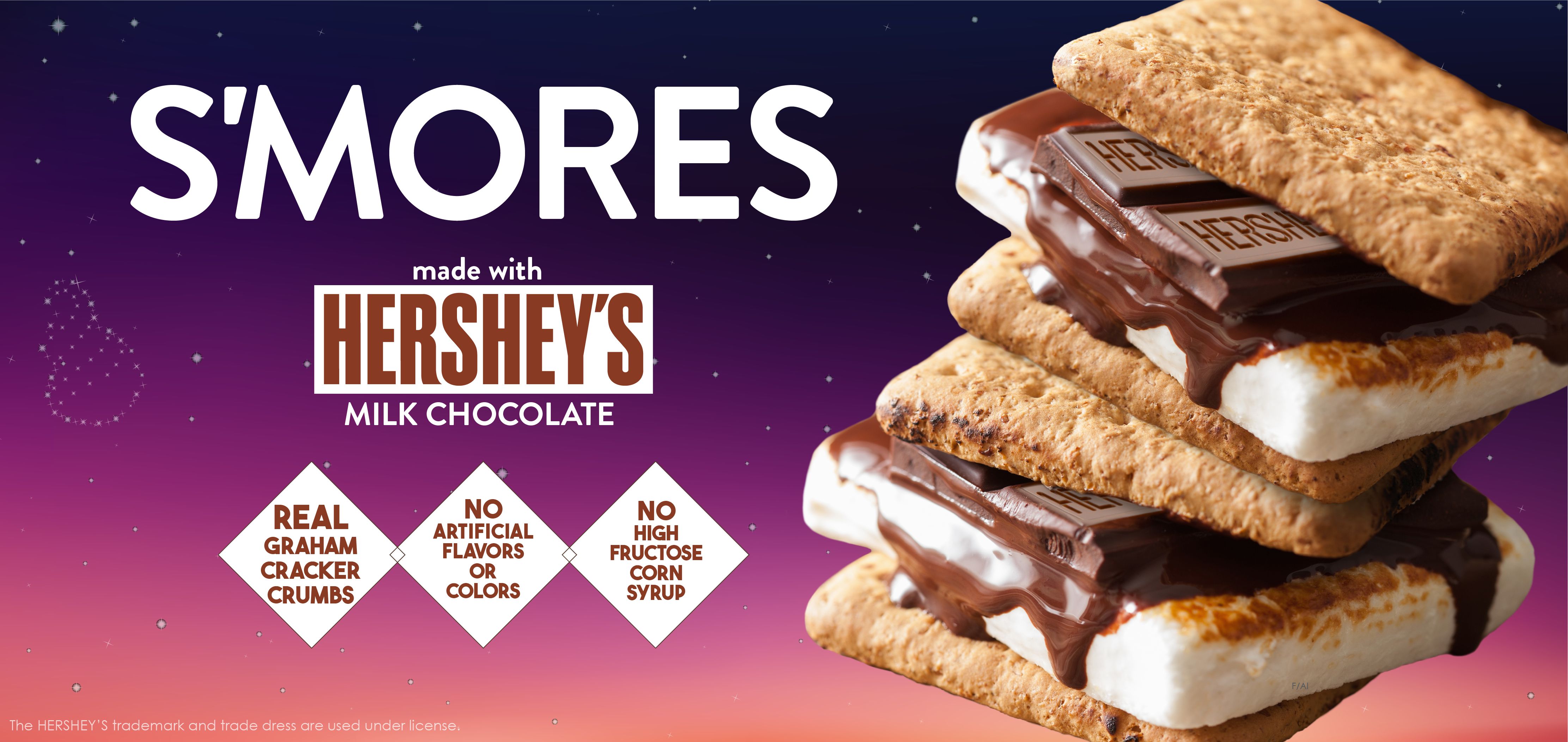 s'mores made with hershey's® milk chocolate  label image
