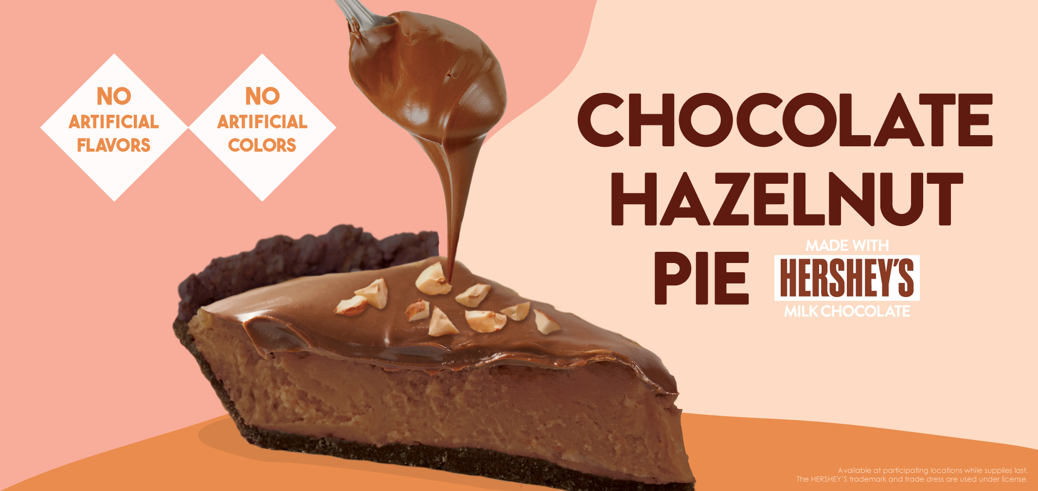 Chocolate Hazelnut Pie made with Hershey's Milk Chocolate label image