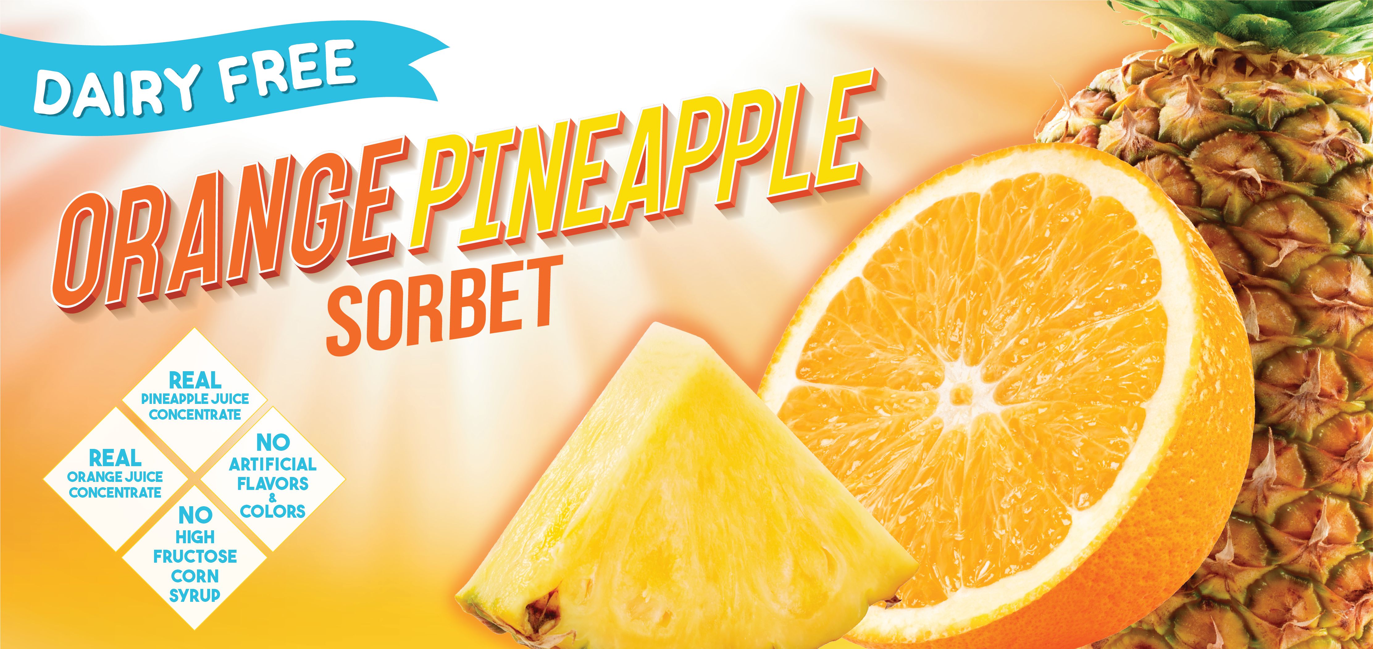 orange pineapple sorbet label image