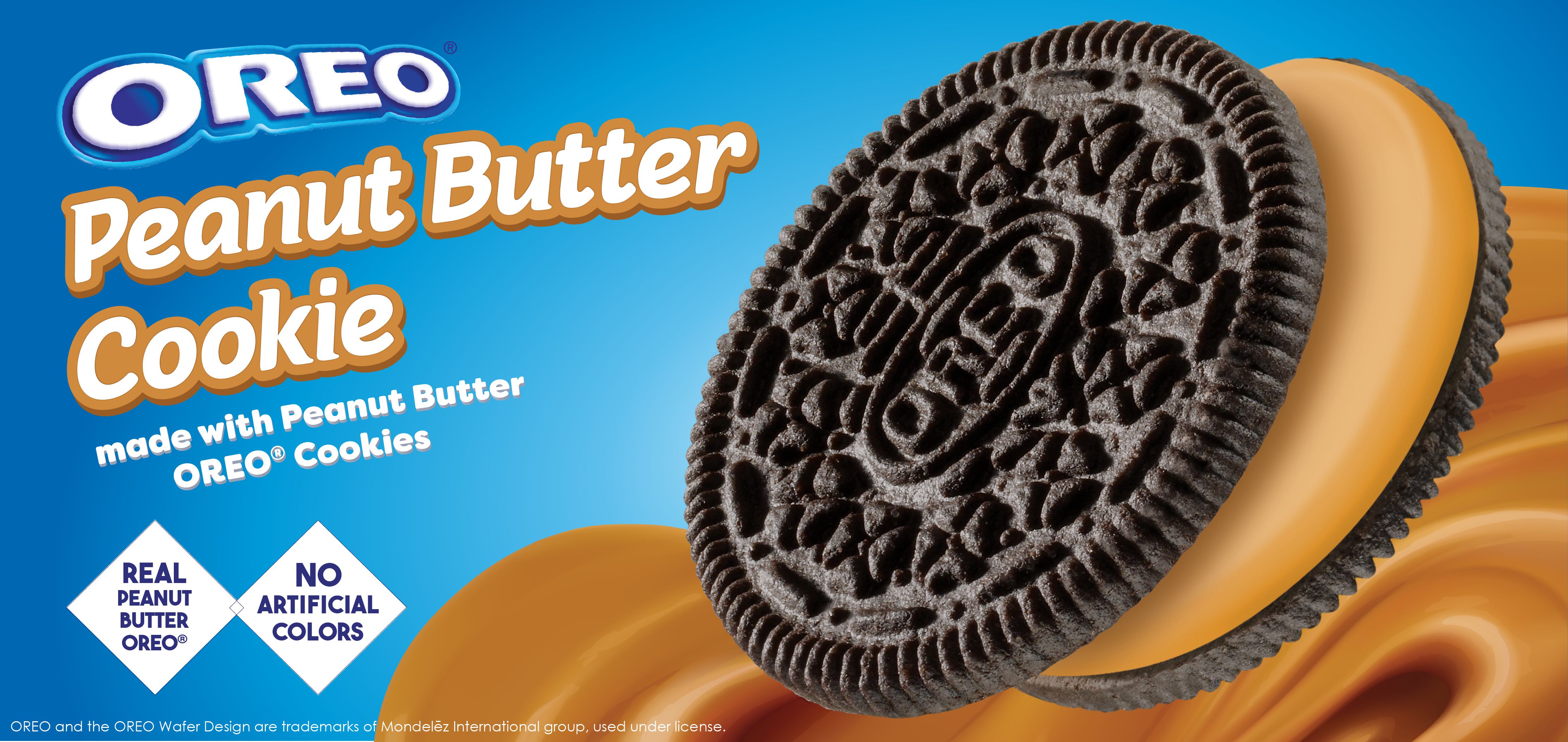 oreo® peanut butter cookie made with peanut butter oreo® cookies label image