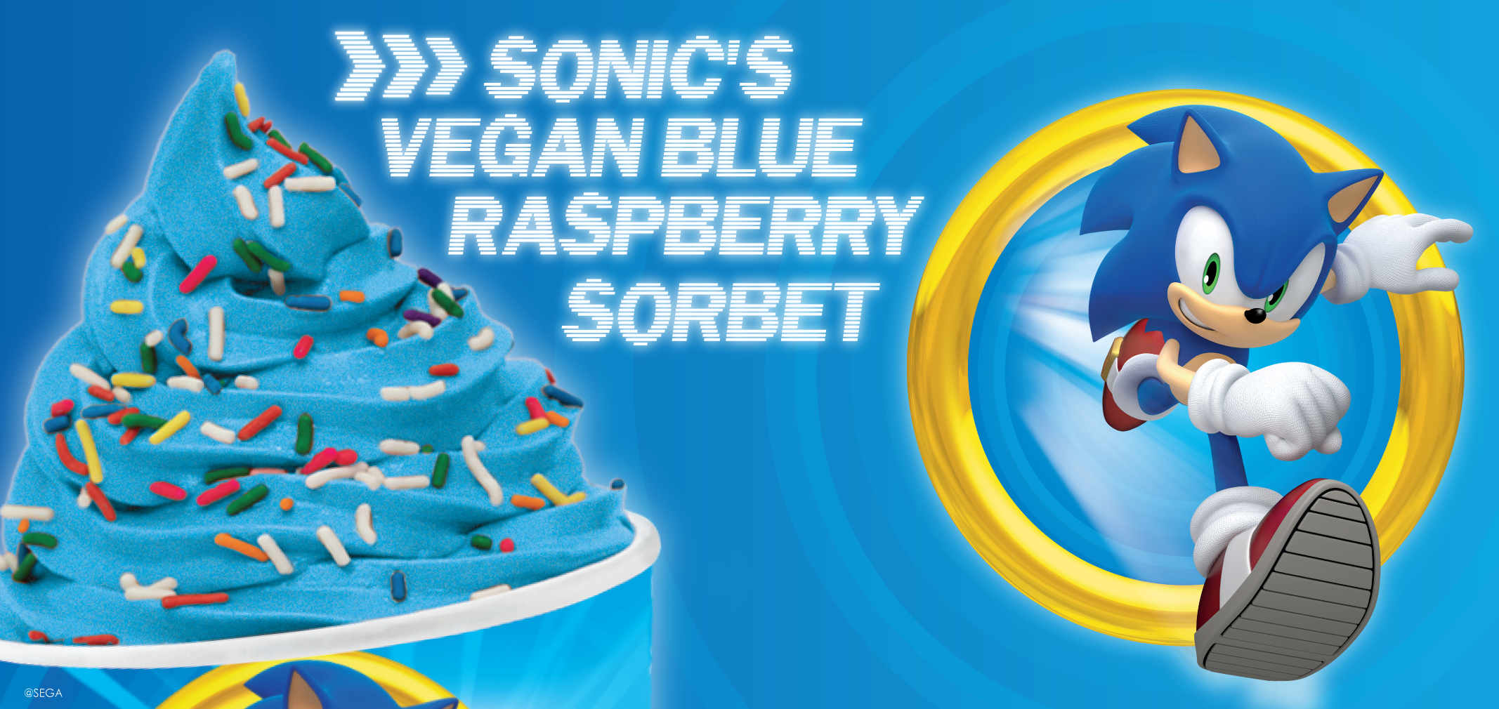 Sonic's Vegan Blue Raspberry Sorbet label image