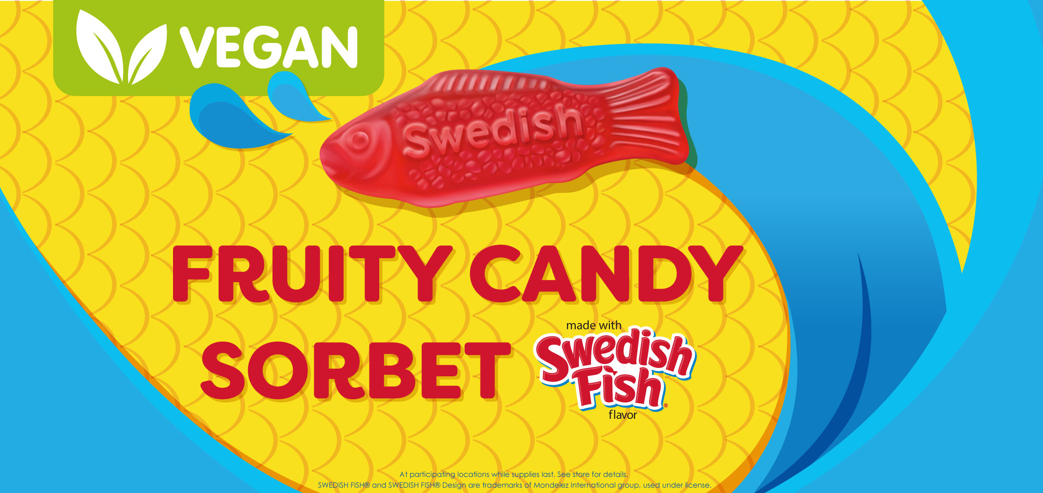 fruity candy sorbet made with Swedish Fish flavor label image