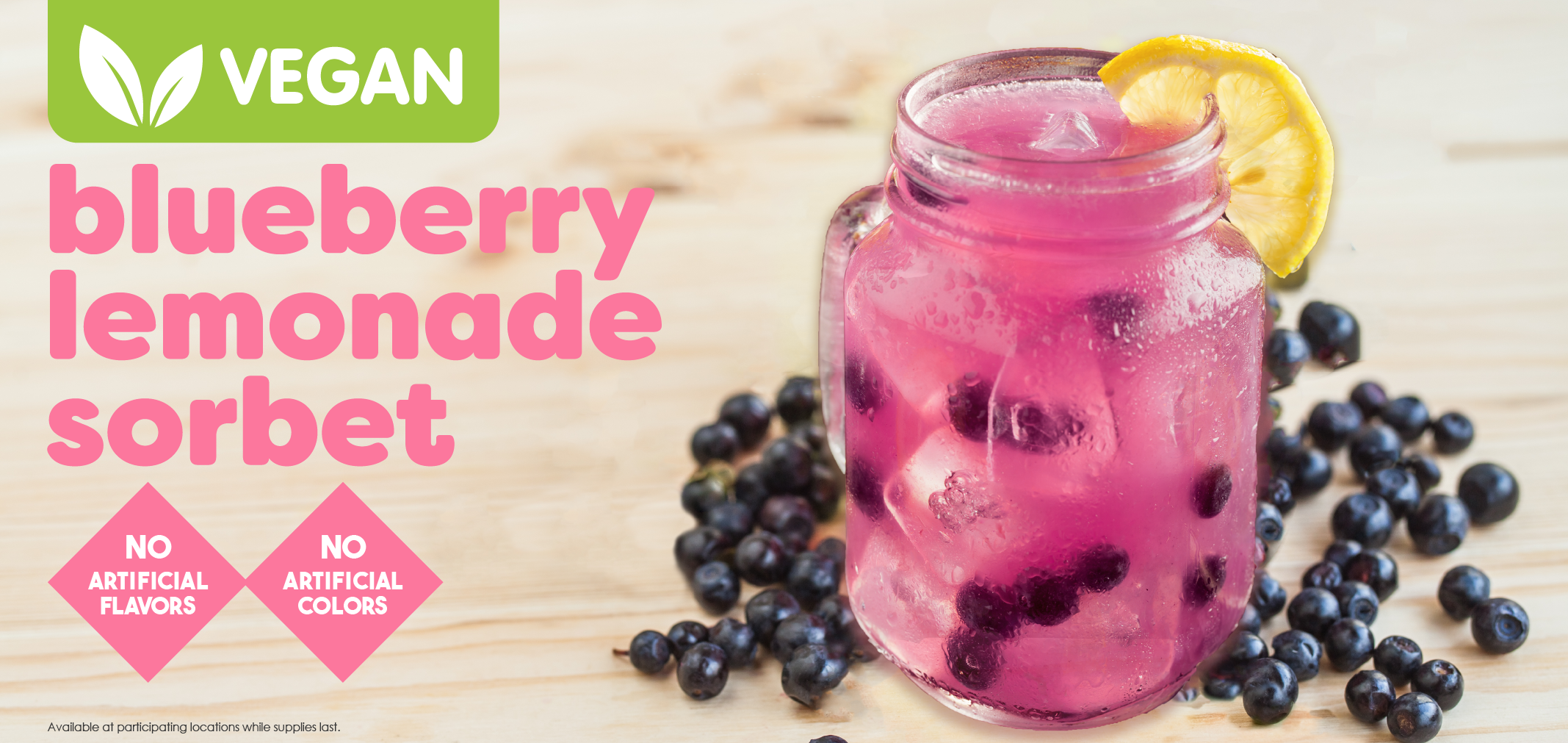 Vegan Blueberry Lemonade Sorbet label image