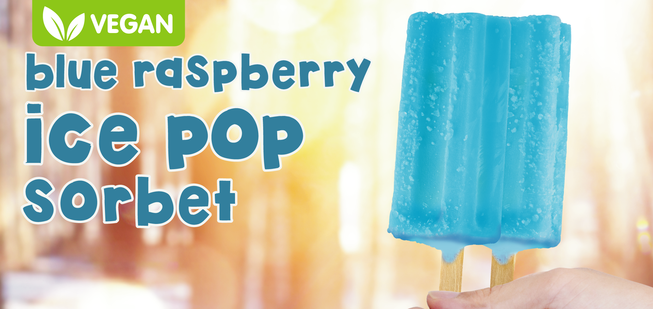 vegan blue raspberry ice pop sorbet label image