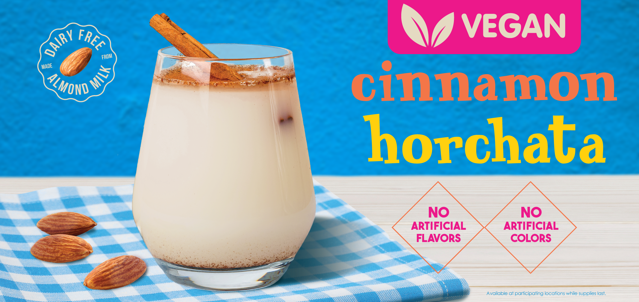Vegan Cinnamon Horchata made with Almond Milk label image