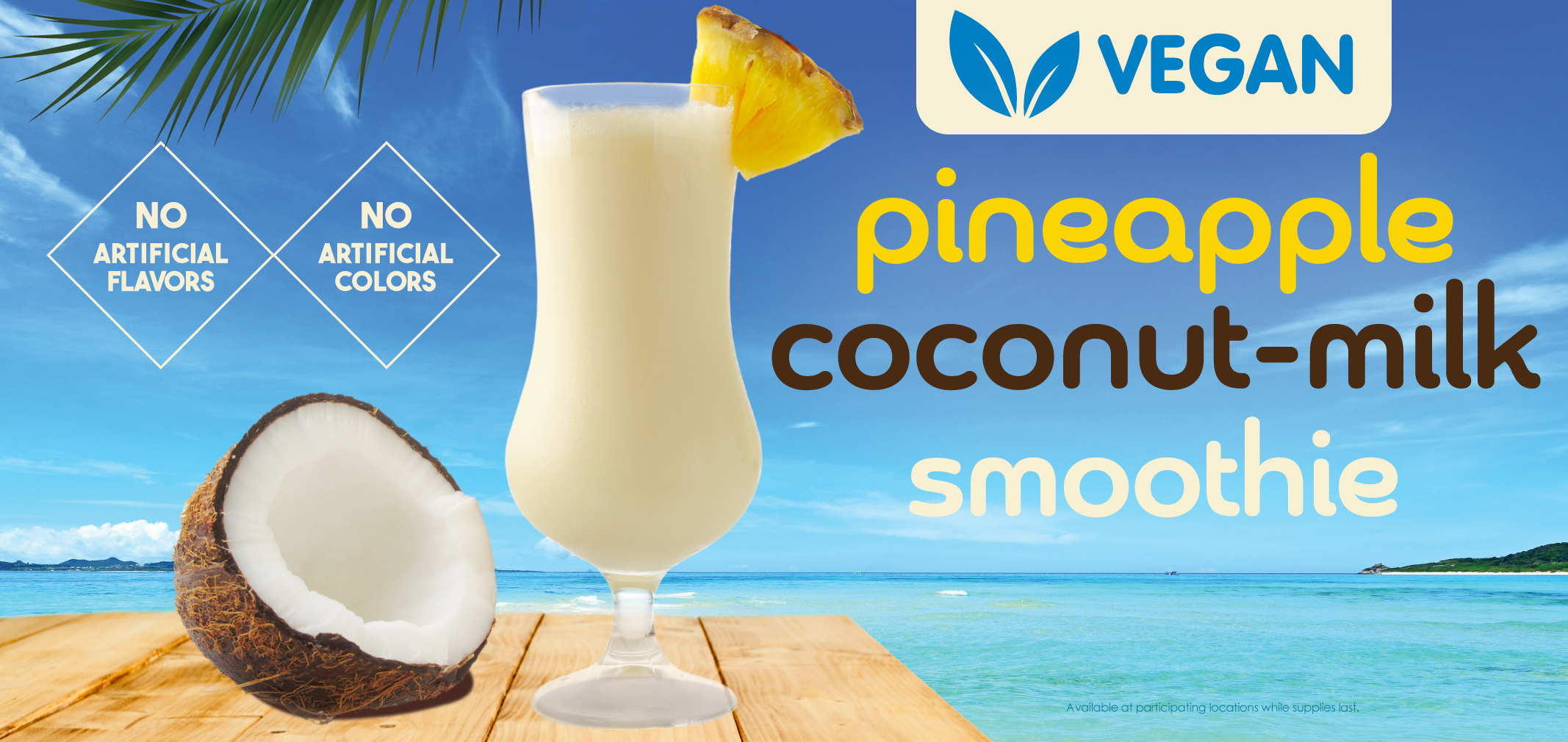 Vegan Pineapple Coconut-Milk Smoothie label image