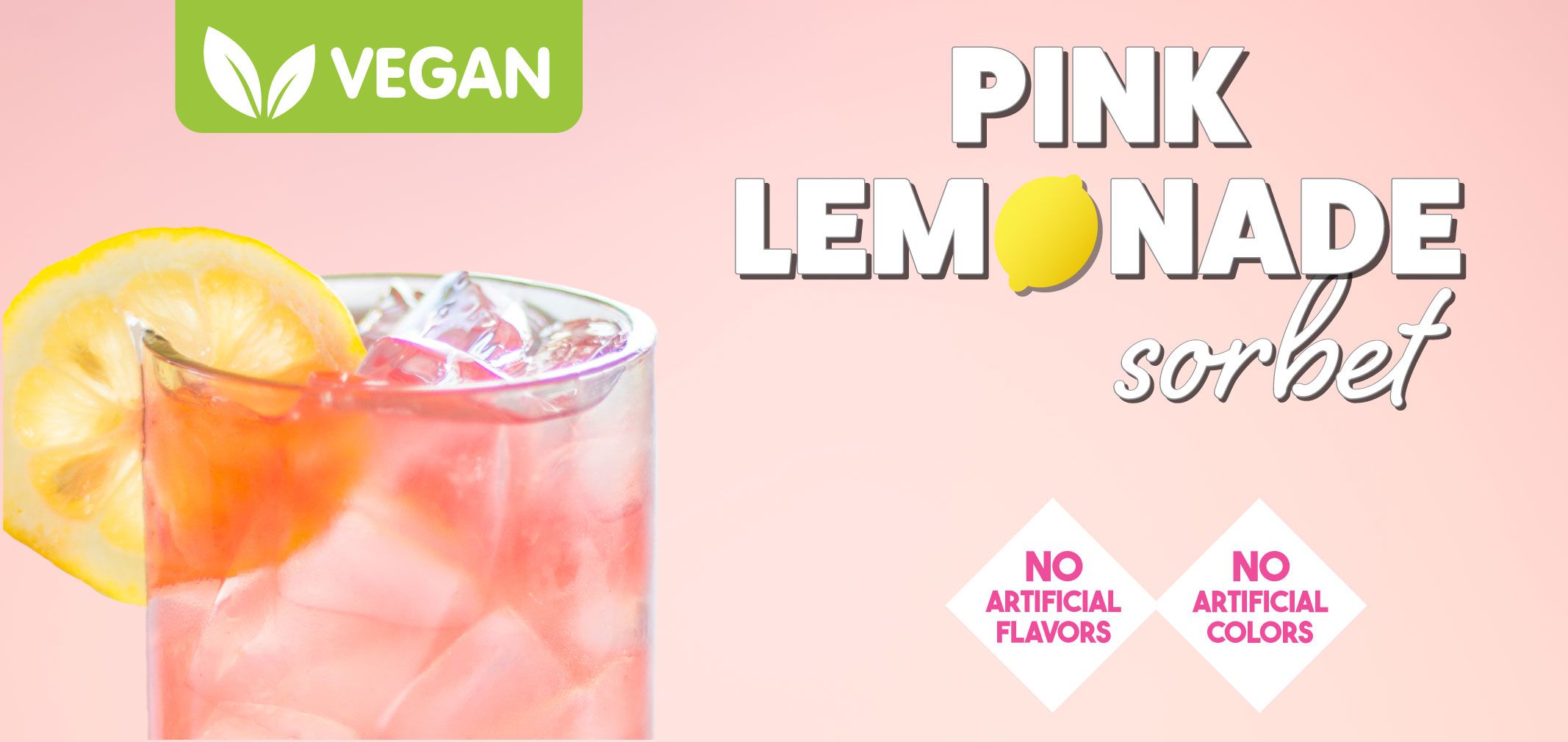 vegan pink lemonade sorbet label image