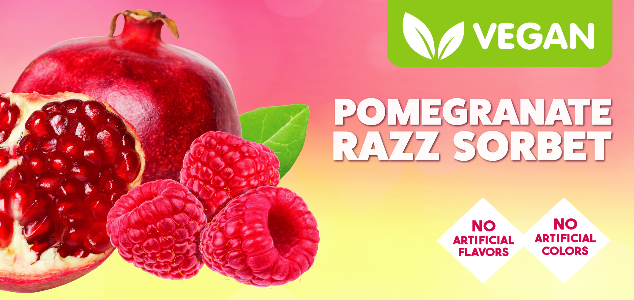 Vegan Pomegranate Razz Sorbet label image