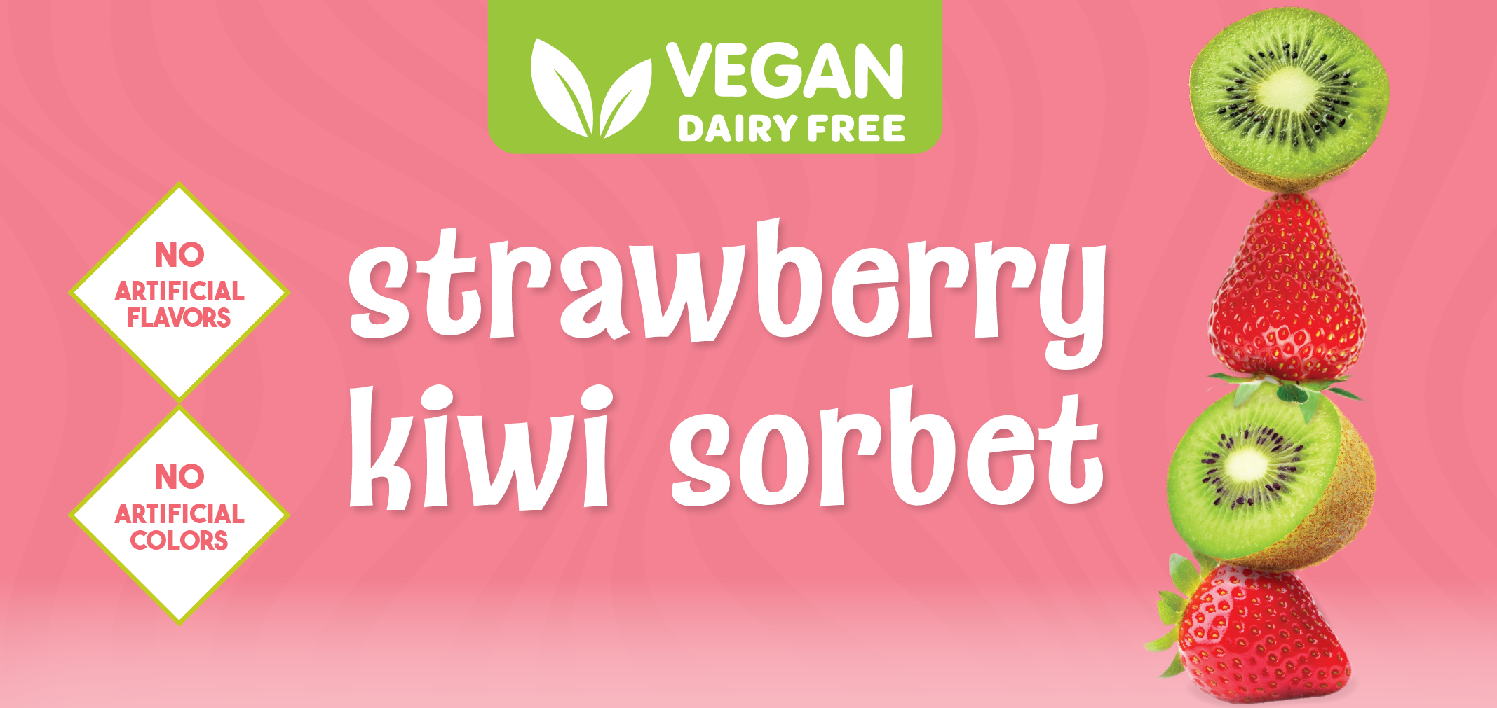 Vegan Strawberry Kiwi Sorbet label image